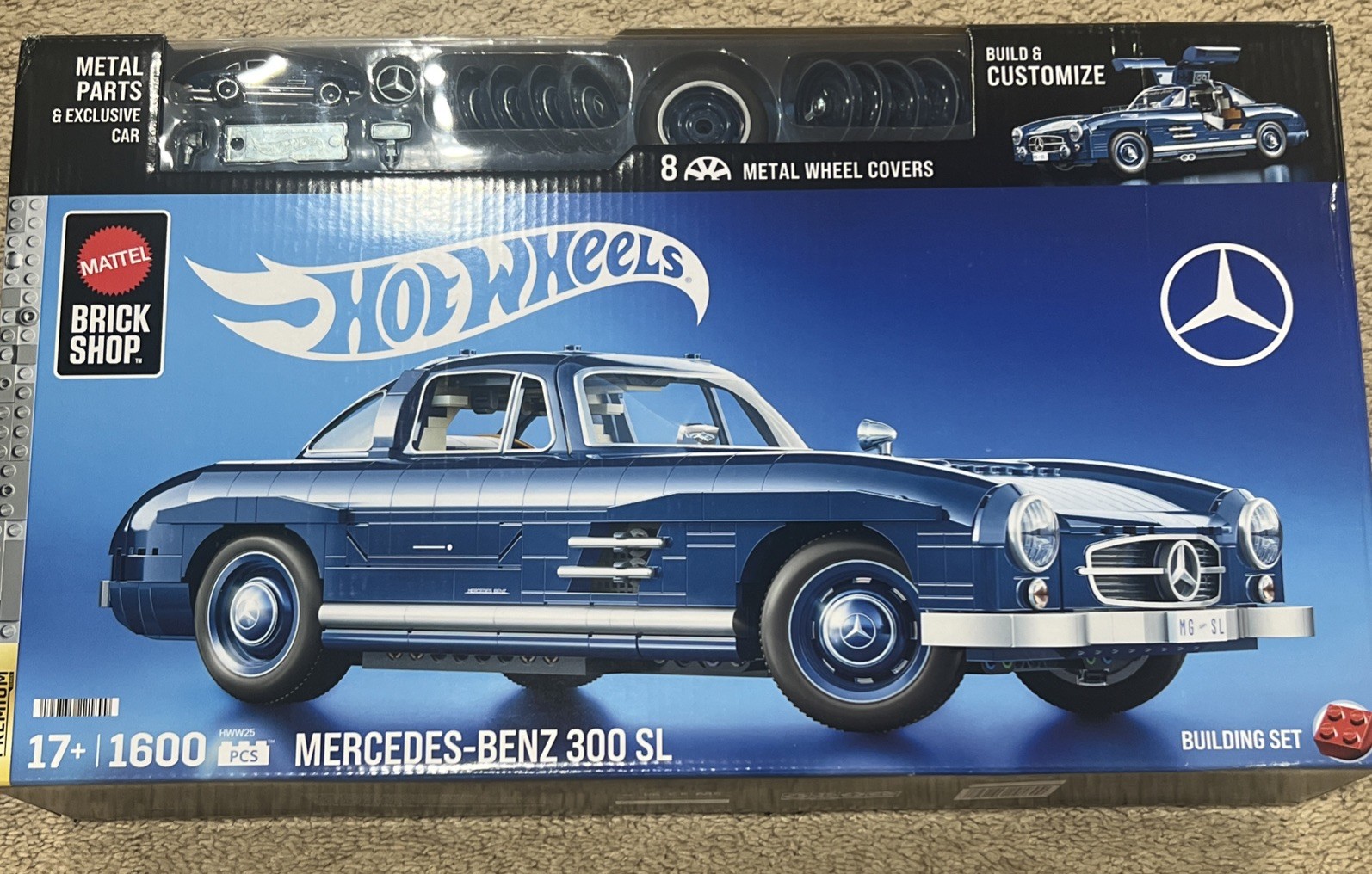 Mattel Brick Shop Hot Wheels Premium Series Building Set Mercedes-Benz 300 SL