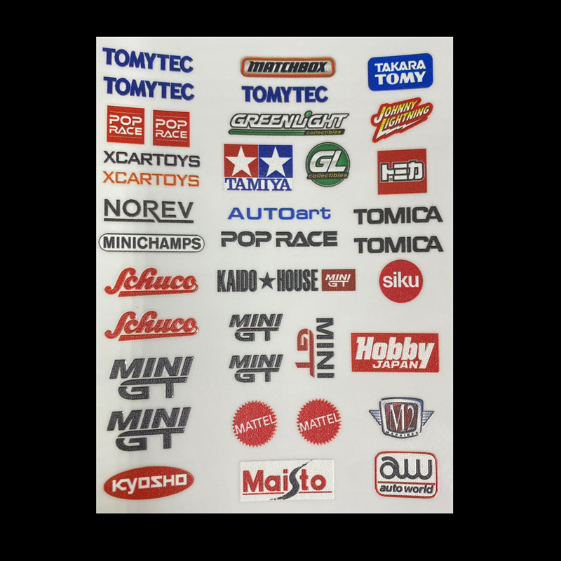 Diorama 1/64 Car Model Scene Ornament Crystal Logo UV Printing DIY Car Logo Toy