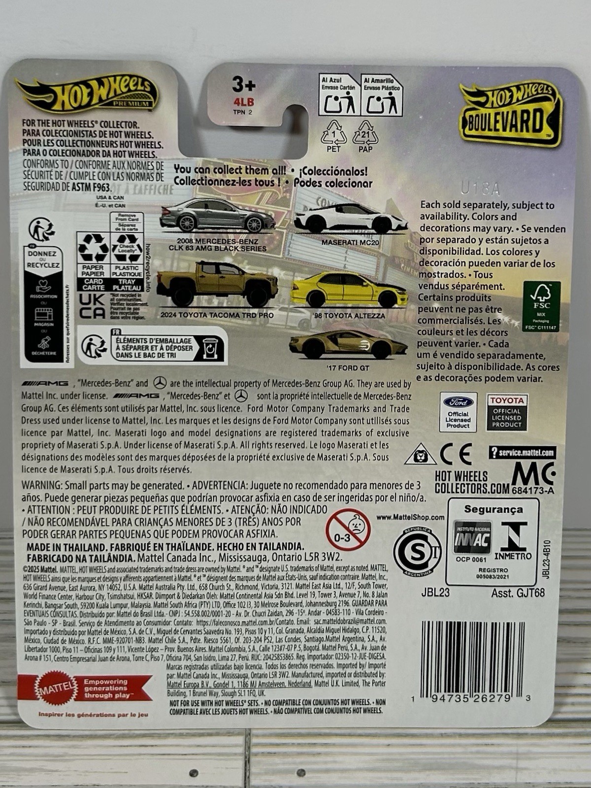 2025 Hot Wheels Premium Boulevard Yellow ’98 Toyota Altezza #129
