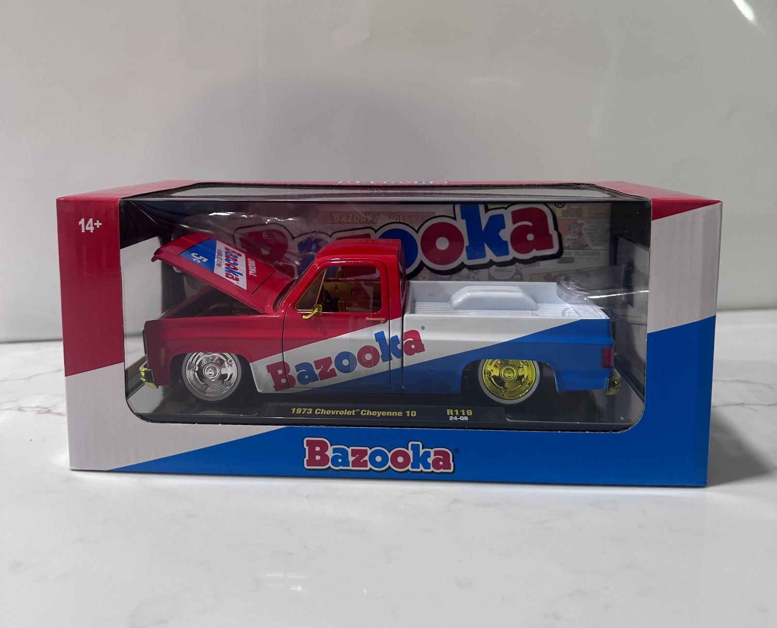 M2 Machines 1/24 BAZOOKA CHASE 73 CHEVROLET C-10 SQUAREBODY TRUCK