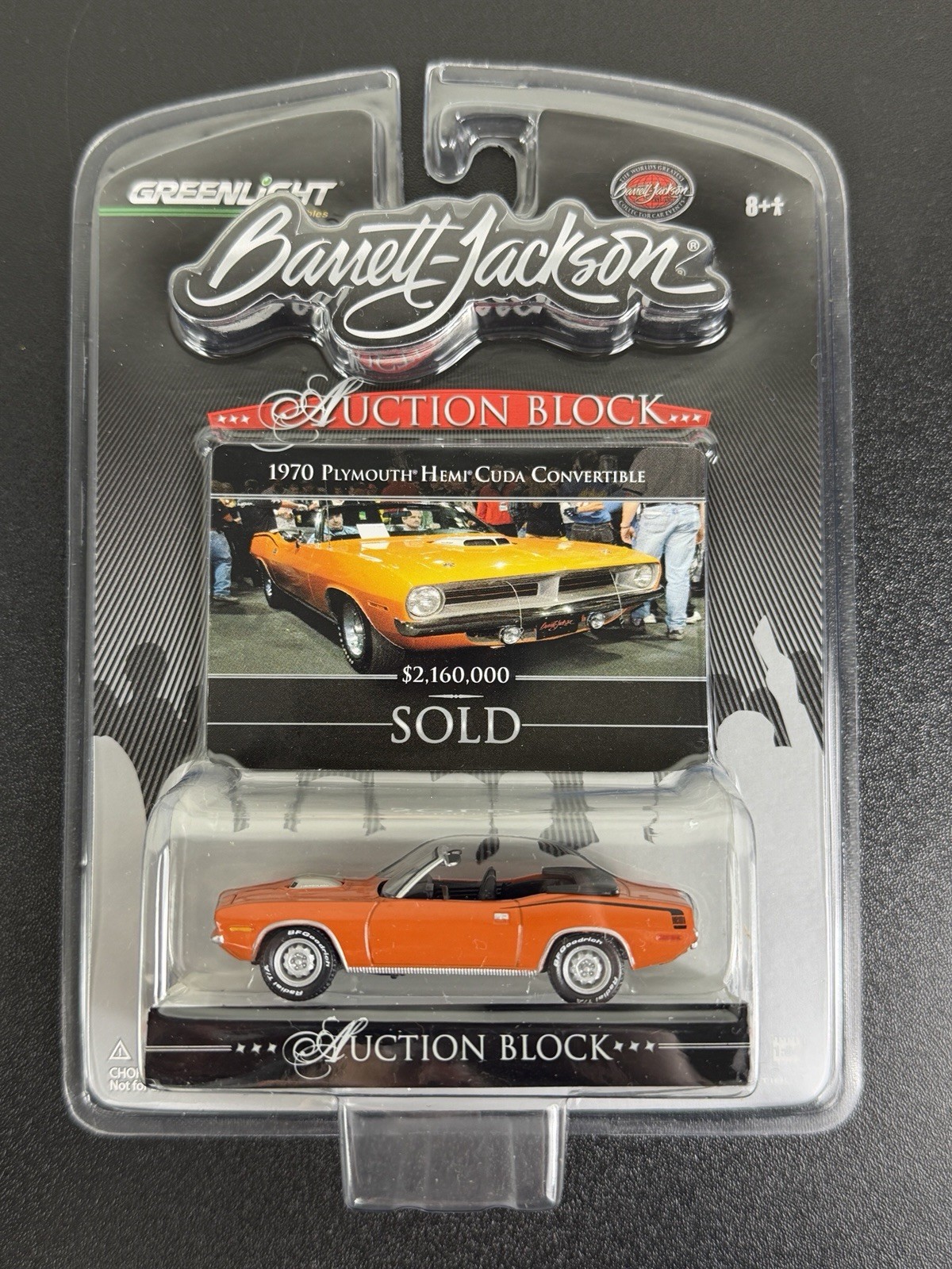 Greenlight Barrett Jackson Auction Block 1970 Plymouth HEMI Cuda Convertible NIP