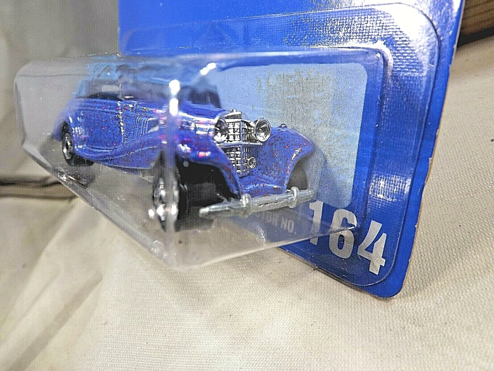 1991 Vintage Hot Wheels Blue Card #164 MERCEDES 540K Blue Purple-Flake w/BW Sp