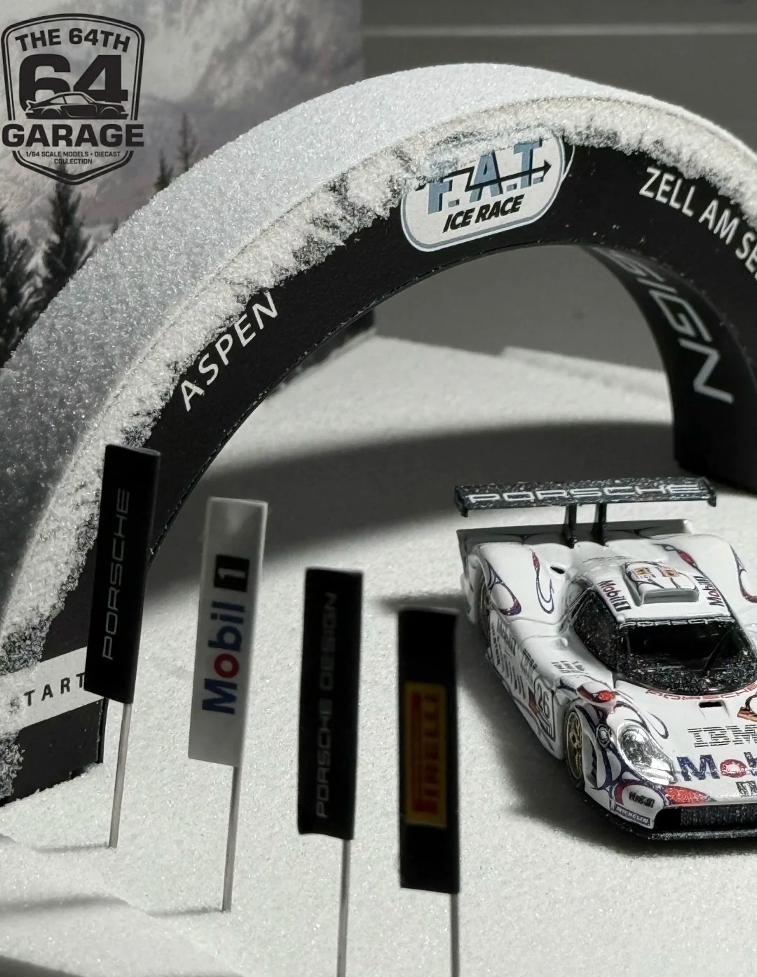 Trends Hobby 1/64 Porsche 911 GT1 Aspen Ice Race Diorama HEC 2026 Set Limited