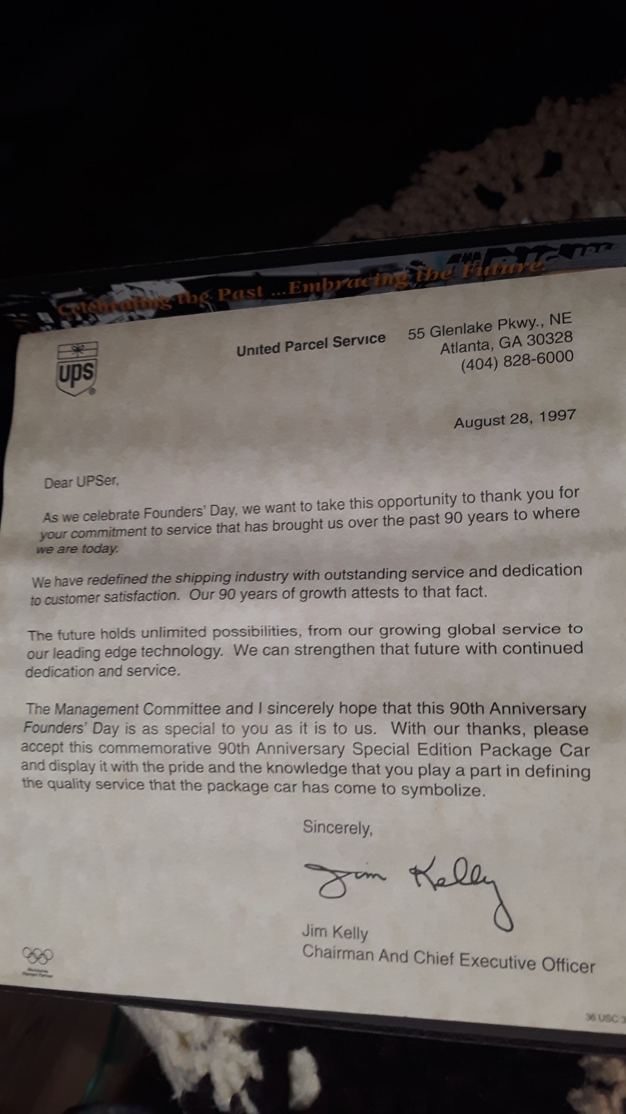 UPS ANNIVERSARY COMMEMORATIVE COLLECTIBLE ITEMS