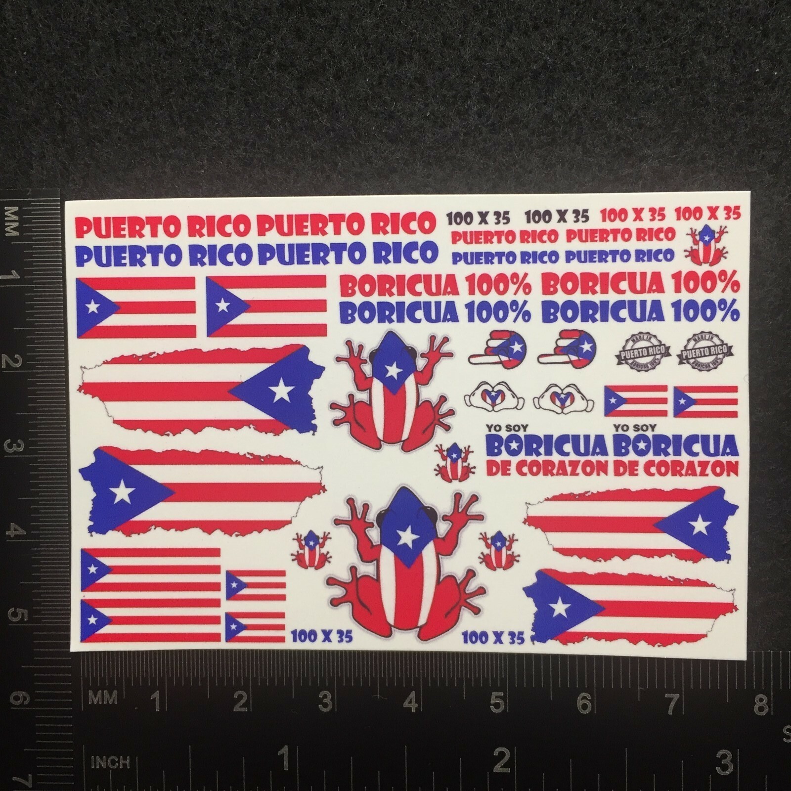 Clear 1:64 Waterslide Decal for JDM VW Silverado Puerto Rico Boricua 100%