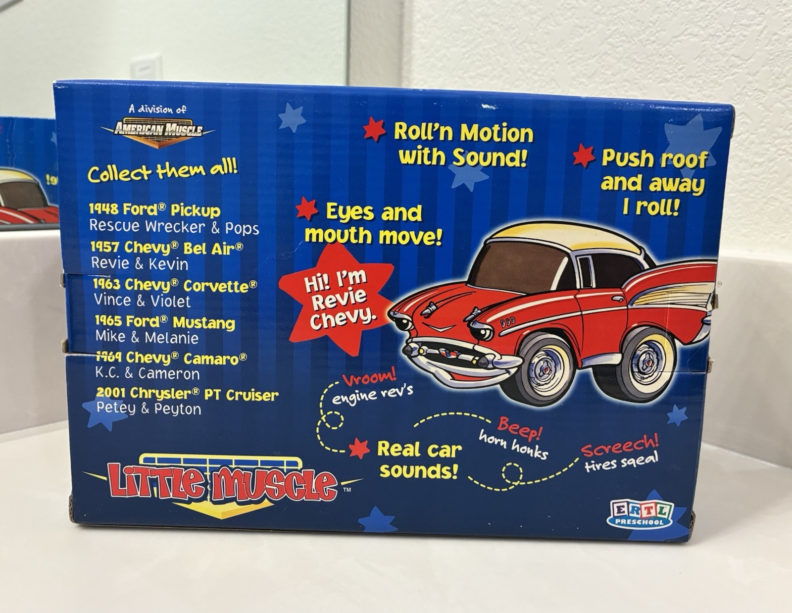 Ertl Preschool Little Muscle Push ‘N Roll Revie & Kevin Red 1957 Chevy Bel Air