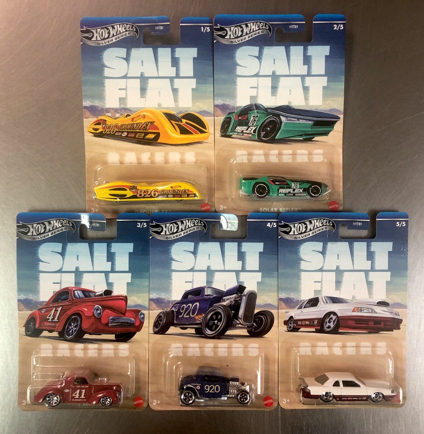 HOT WHEELS 2025 SALT FLAT SILVER SERIES ( SET OF 5 ) 1988 FORD FREE SHIPPING
