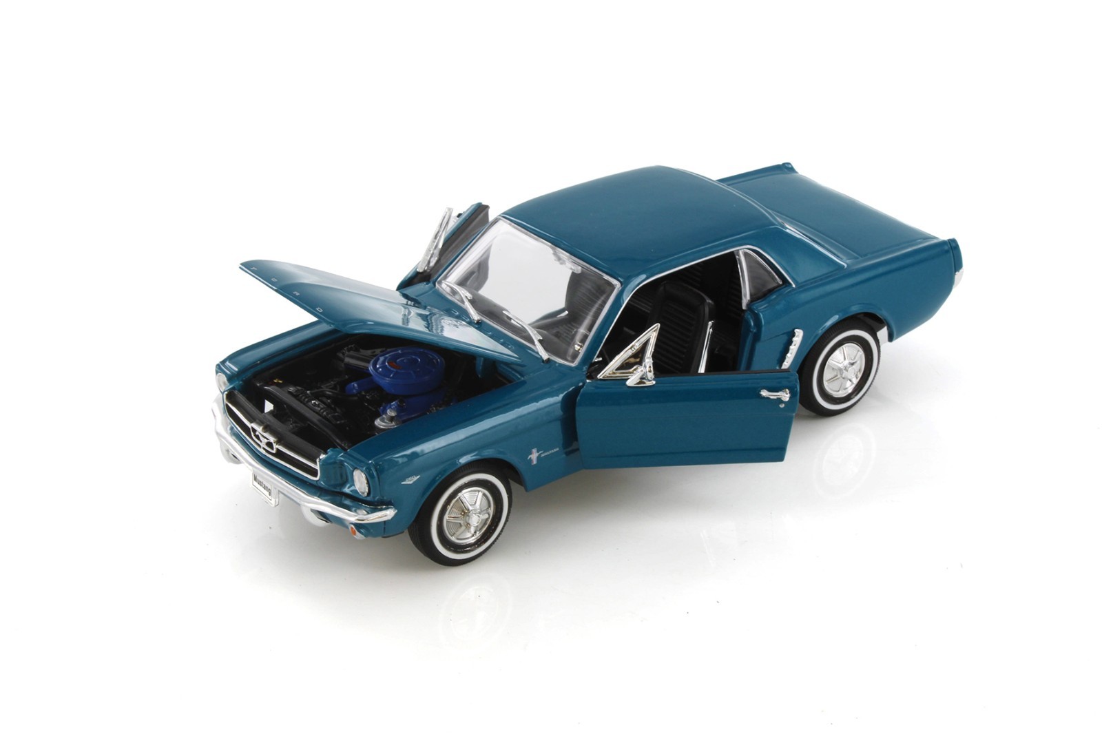 1964 FORD MUSTANG COUPE (1964.5) TURQUOISE WELLY 22451/4D 1/24 DIECAST CAR