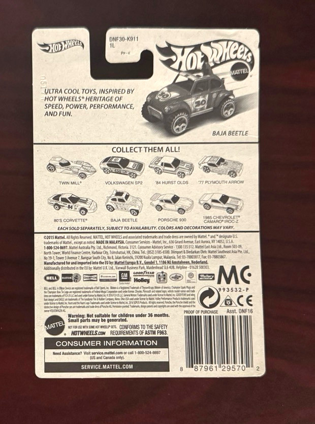 2016 Hot Wheels Target Exclusive Retro Style Series Baja Beetle