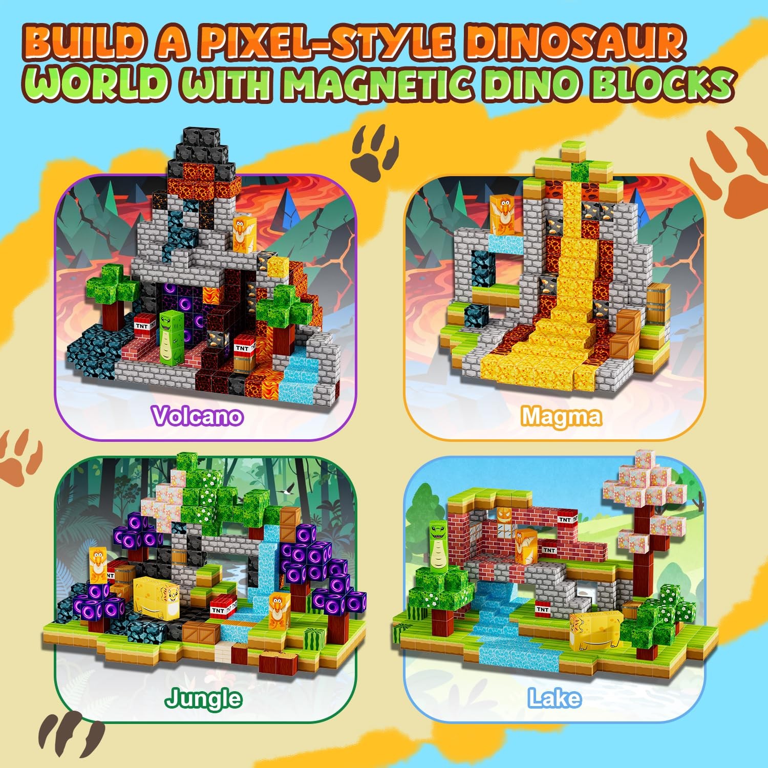 Magnetic Blocks Magnetic Building Blocks Toy, Construction Sensory Toys Birth…