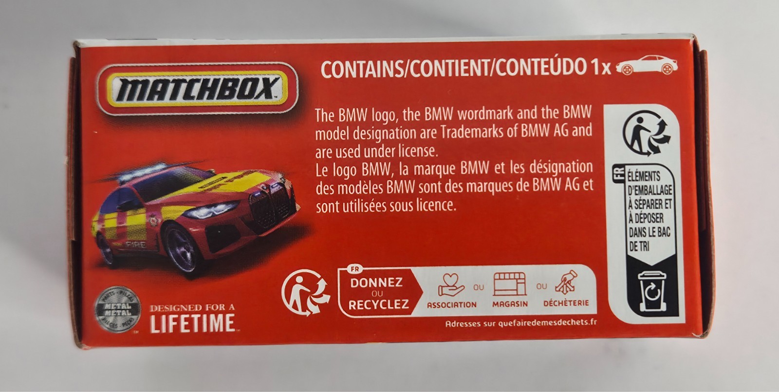 BMW i4 Police (FIRE) 74/125 Matchbox 2026 POWER GRABS JHR83 MBX Rescue red