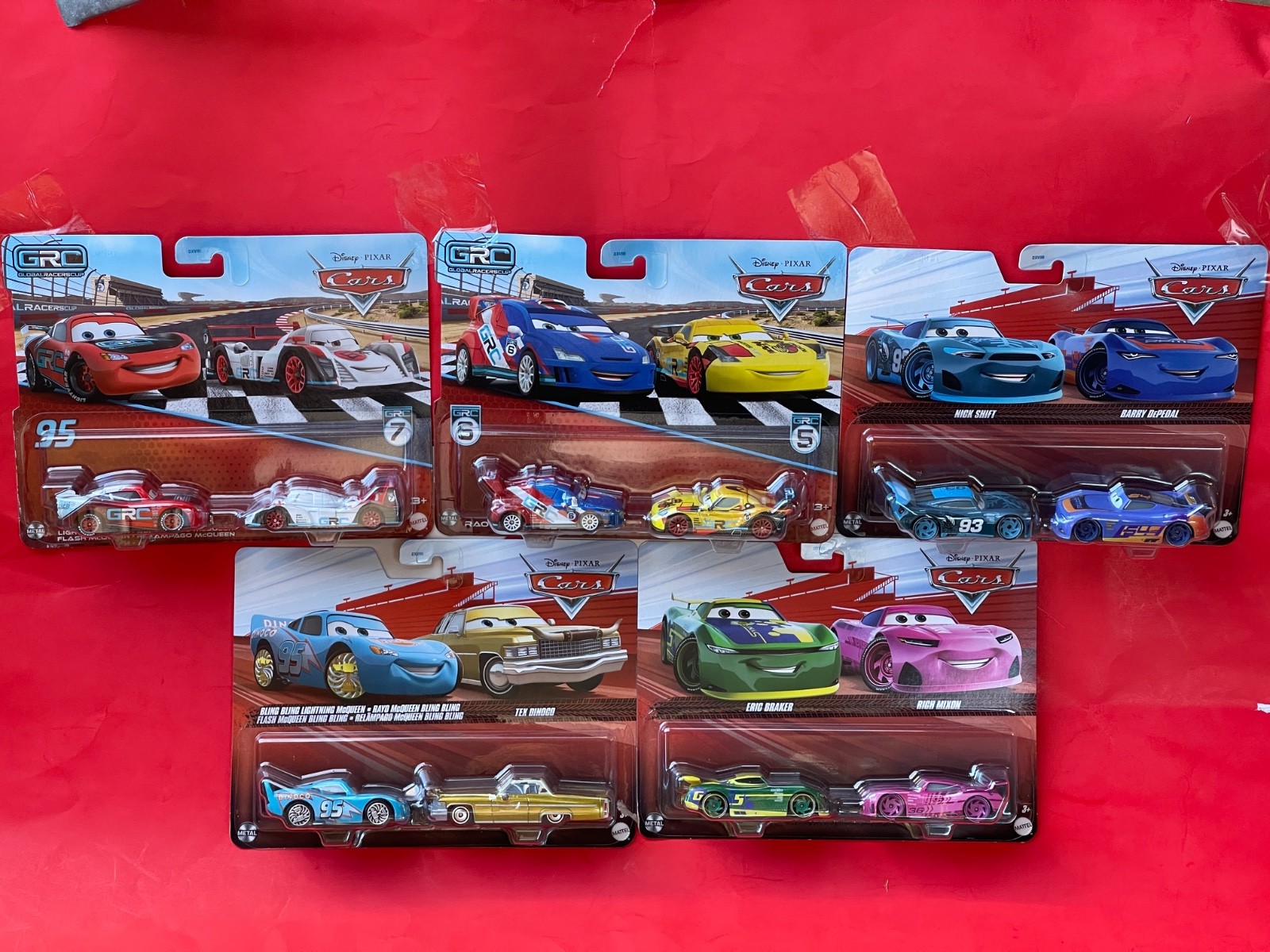 10 LOT 5 x 2 Pcs Mattel DISNEY PIXAR CARS GRC McQueen Dinoco Mixon PINK Diecast