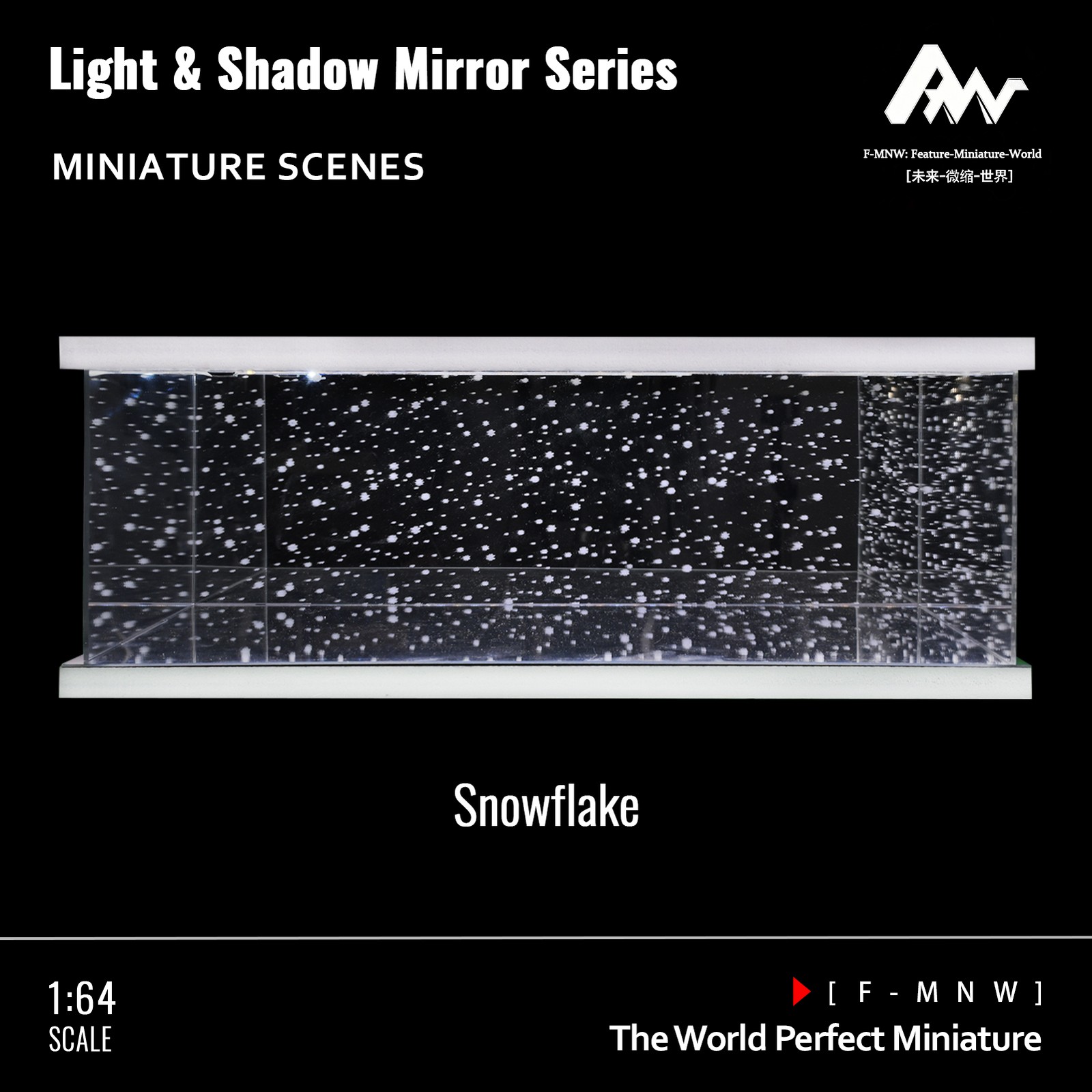 1/64 Diorama Mirror Garage Model 3-Color LED Parking Lot Display Case Building