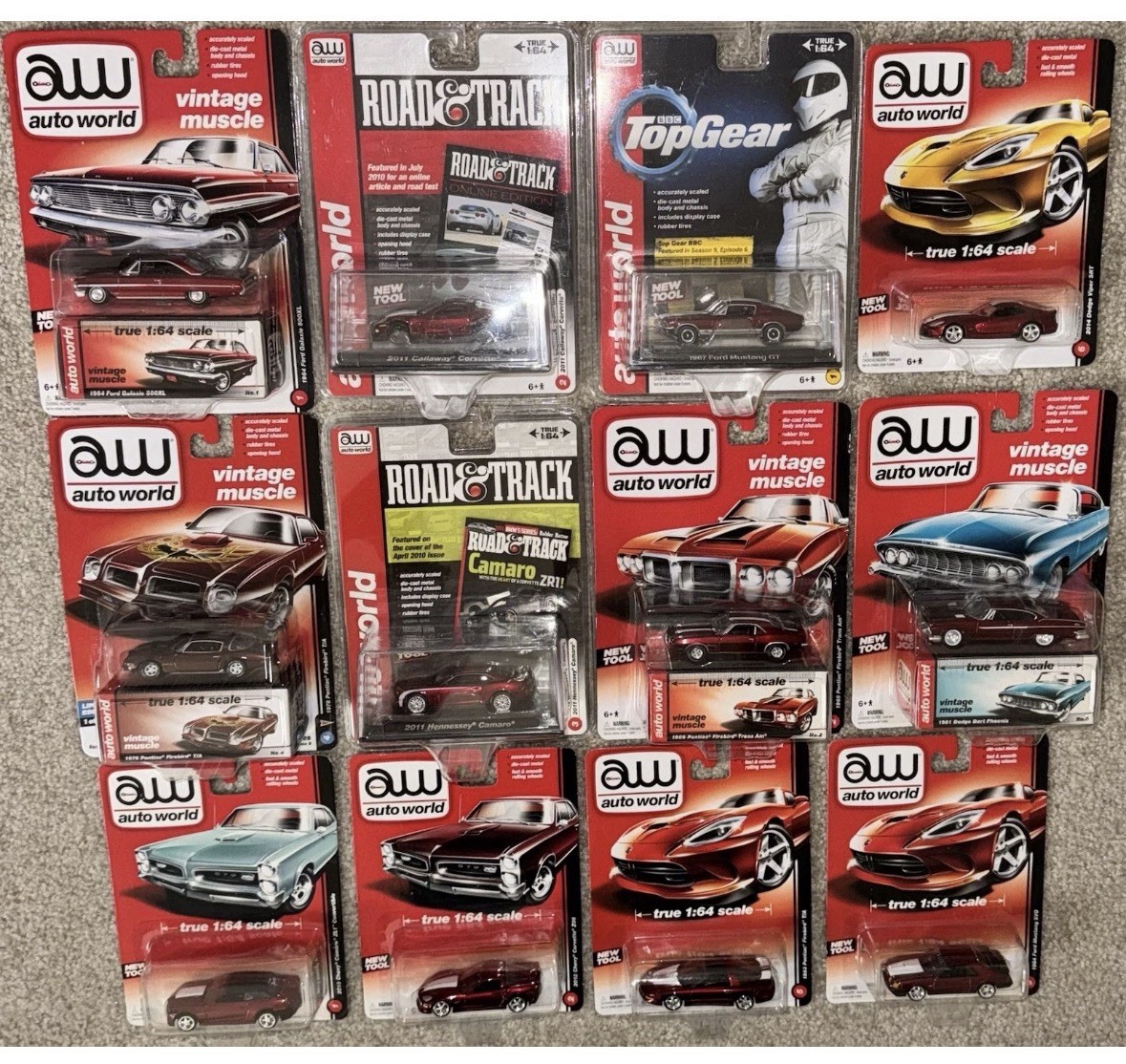 AutoWorld Auto World Ultra Ruby Red’s Chase AW Lot Of 22 Diecast Collector Cars