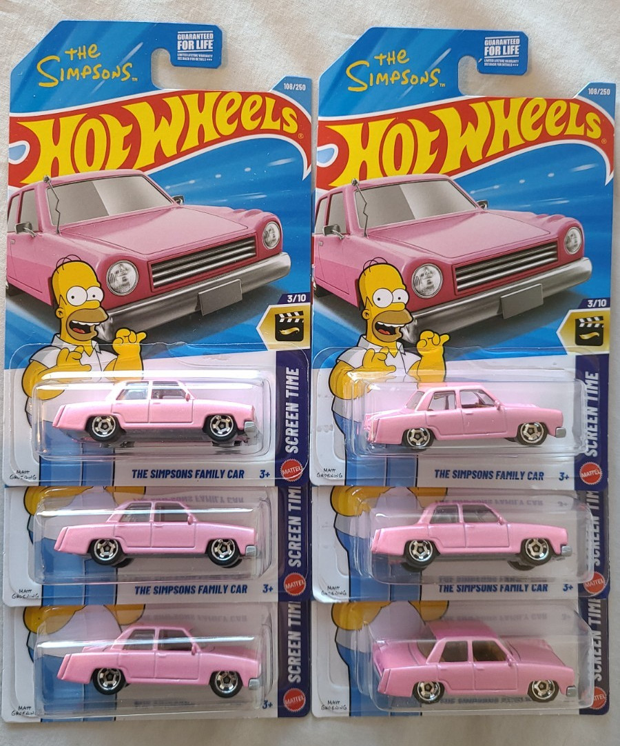 2026 HOT WHEELS THE SIMPSONS FAMILY CAR LOT OF 6 HTF 1:64