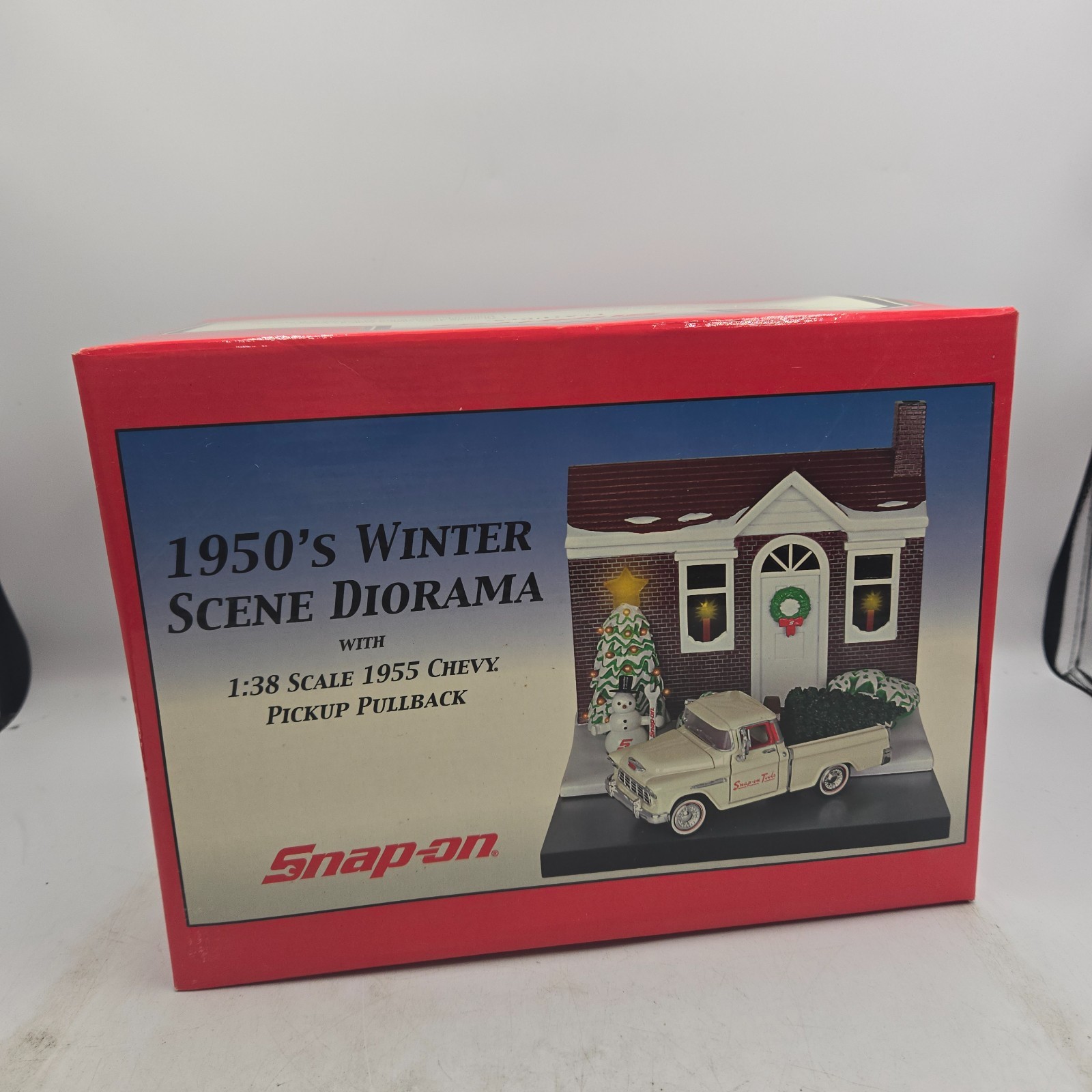 Snap-On Tools 1950s Winter Scene Diorama 1955 Chevy Pickup Pullback 1:38 Scale