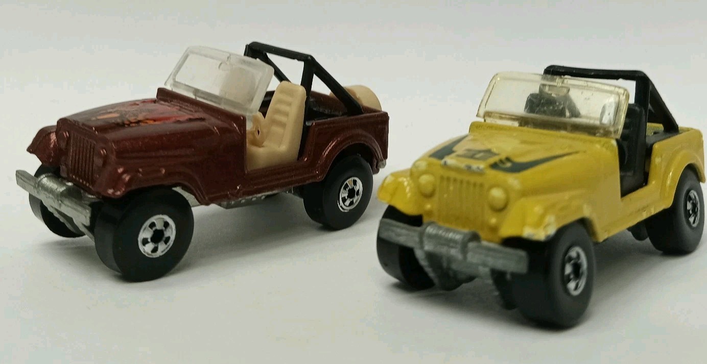 Hot Wheels Black Wall Jeep CJ7 4×4 Military Green And Copper Golden Eagle 1981