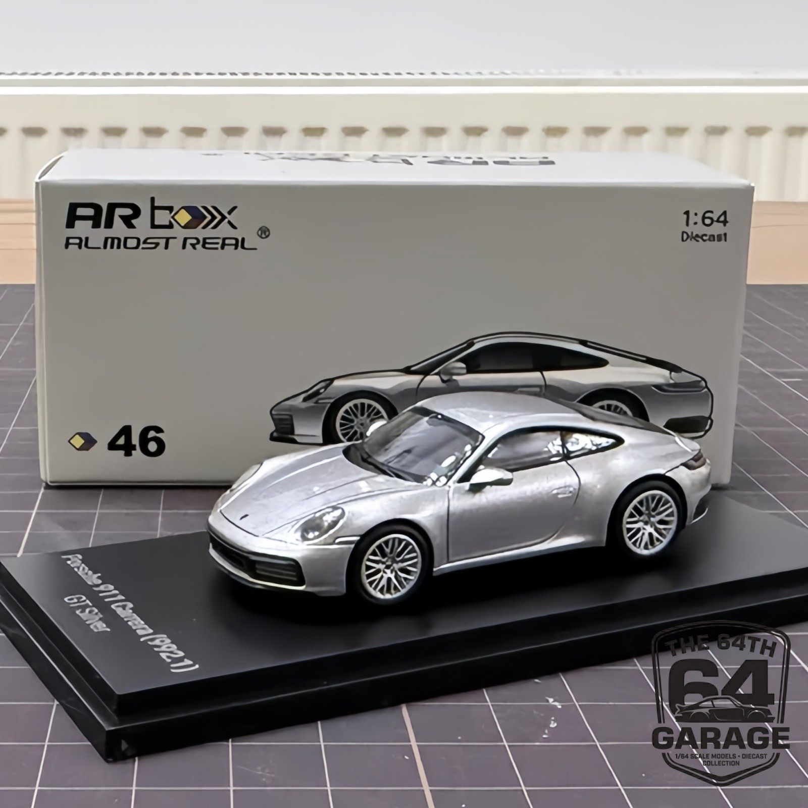 2026 Almost Real 1/64 Porsche 911 Carrera 992.1 GT Silver Metallic Diecast Model