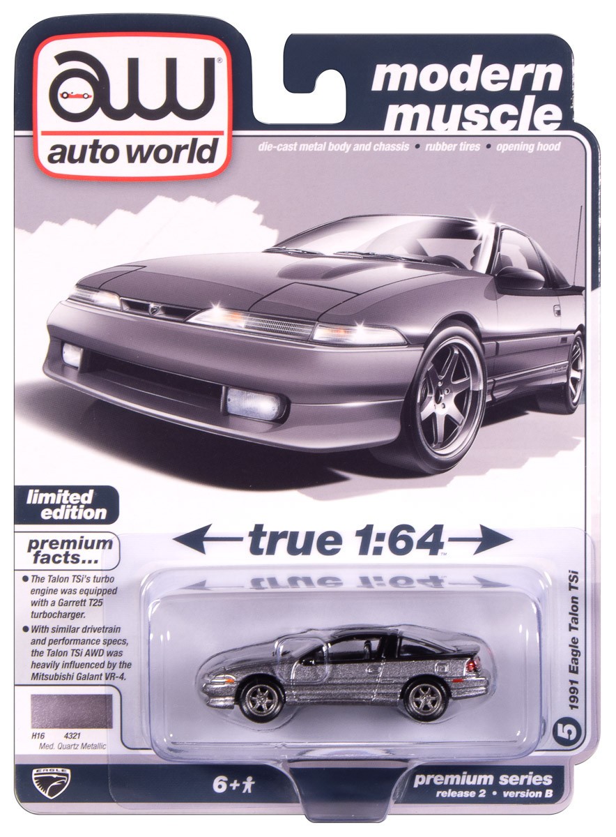 Auto World Modern Muscle Medium Quartz Metallic 1991 Eagle Talon TSi 1:64 Car