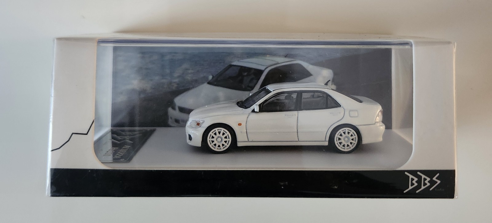 BBS 1/64 Lexus Altezza RS200 White/Black Diecast Car Model Unopened Box