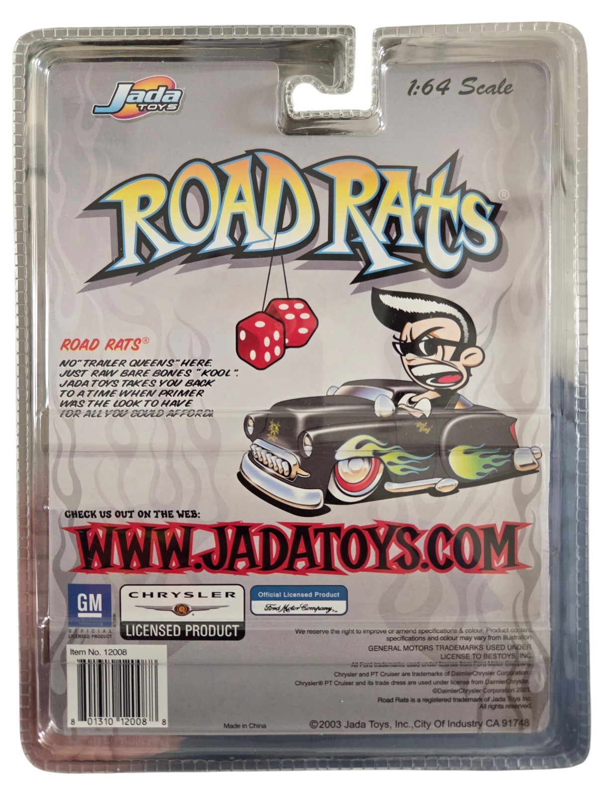 Jada Toys Road Rats 2003 Chrysler PT Cruiser Diecast Blue Wood Brown 1:64 Scale