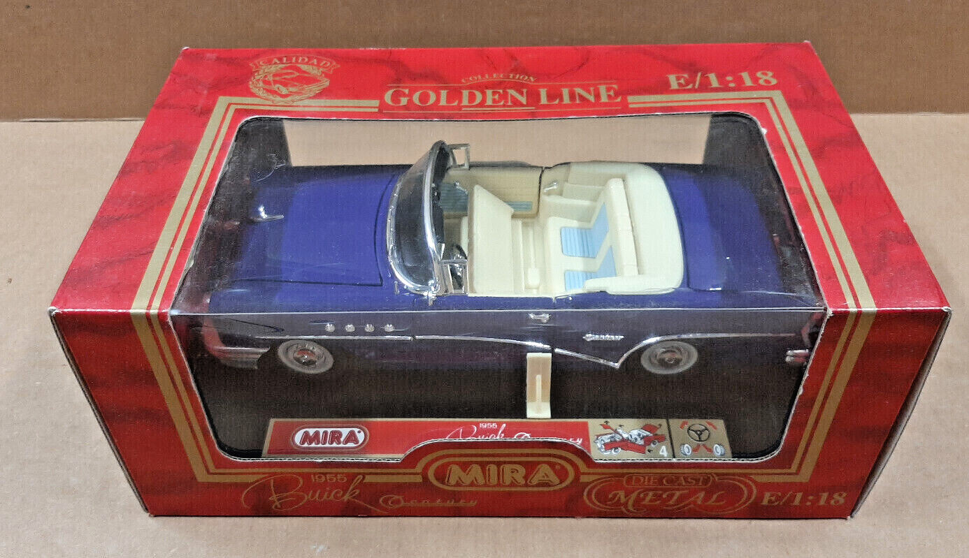Mira Golden Line Collection 1955 Buick Century Convertible 1:18 Scale Diecast
