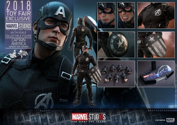 Hot Toys 1/6 mms488 Captain America Concept Art Version Marvel Open Box