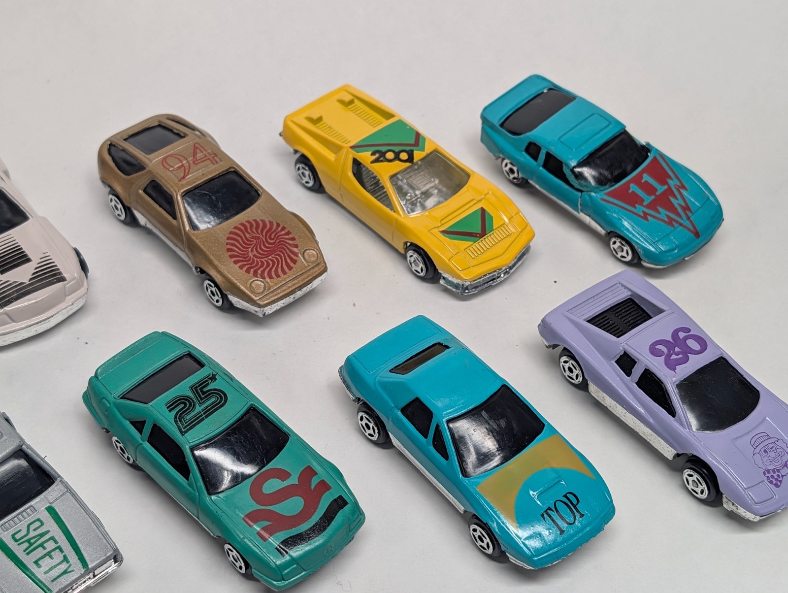 Lot 11 Diecast Toy Cars Mixed Colors Racing Numbers Loose Unbranded China