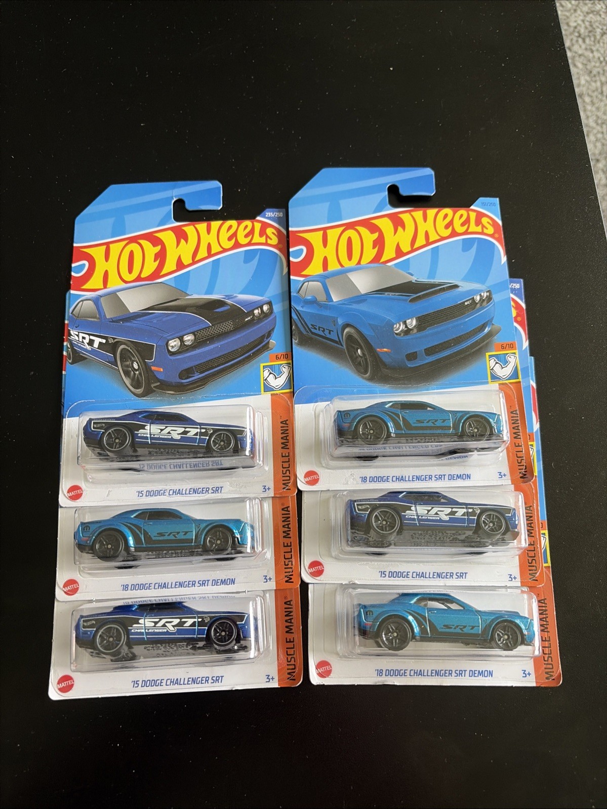 Hot Wheels Dodge Challenger SRT Blue Black 1:64 Muscle Mania Diecast Car Lot 6