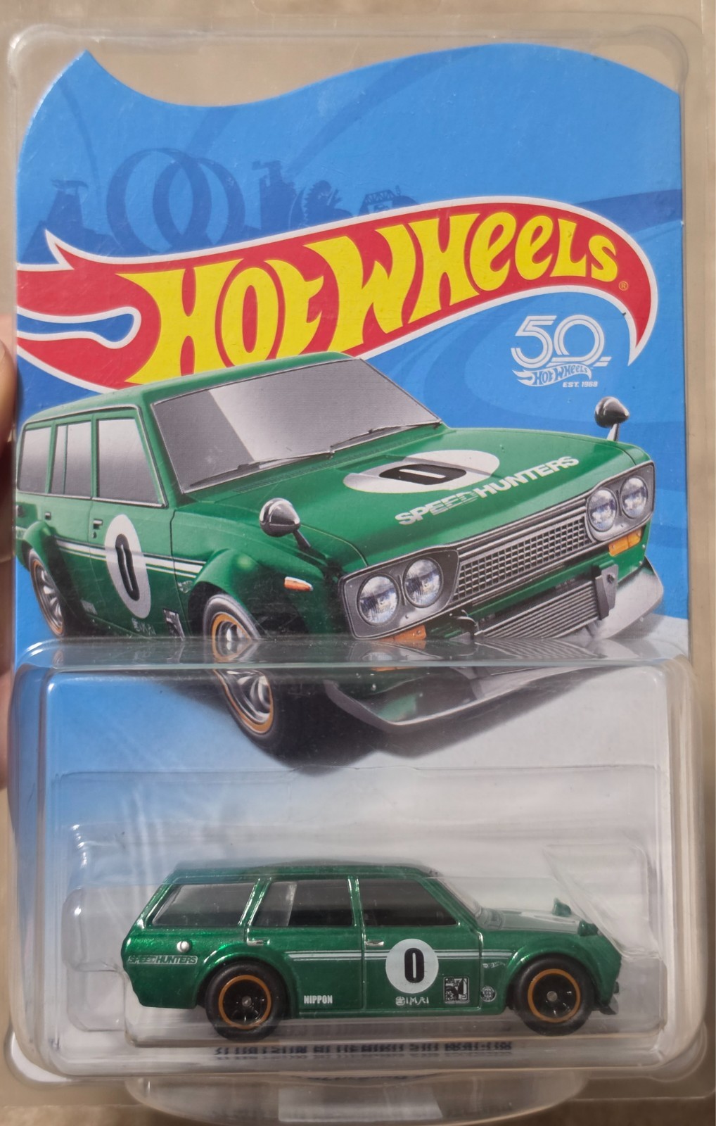 Hot Wheels 2017 Legends Tour ’71 Datsun Bluebird 510 Wagon Green with Protector