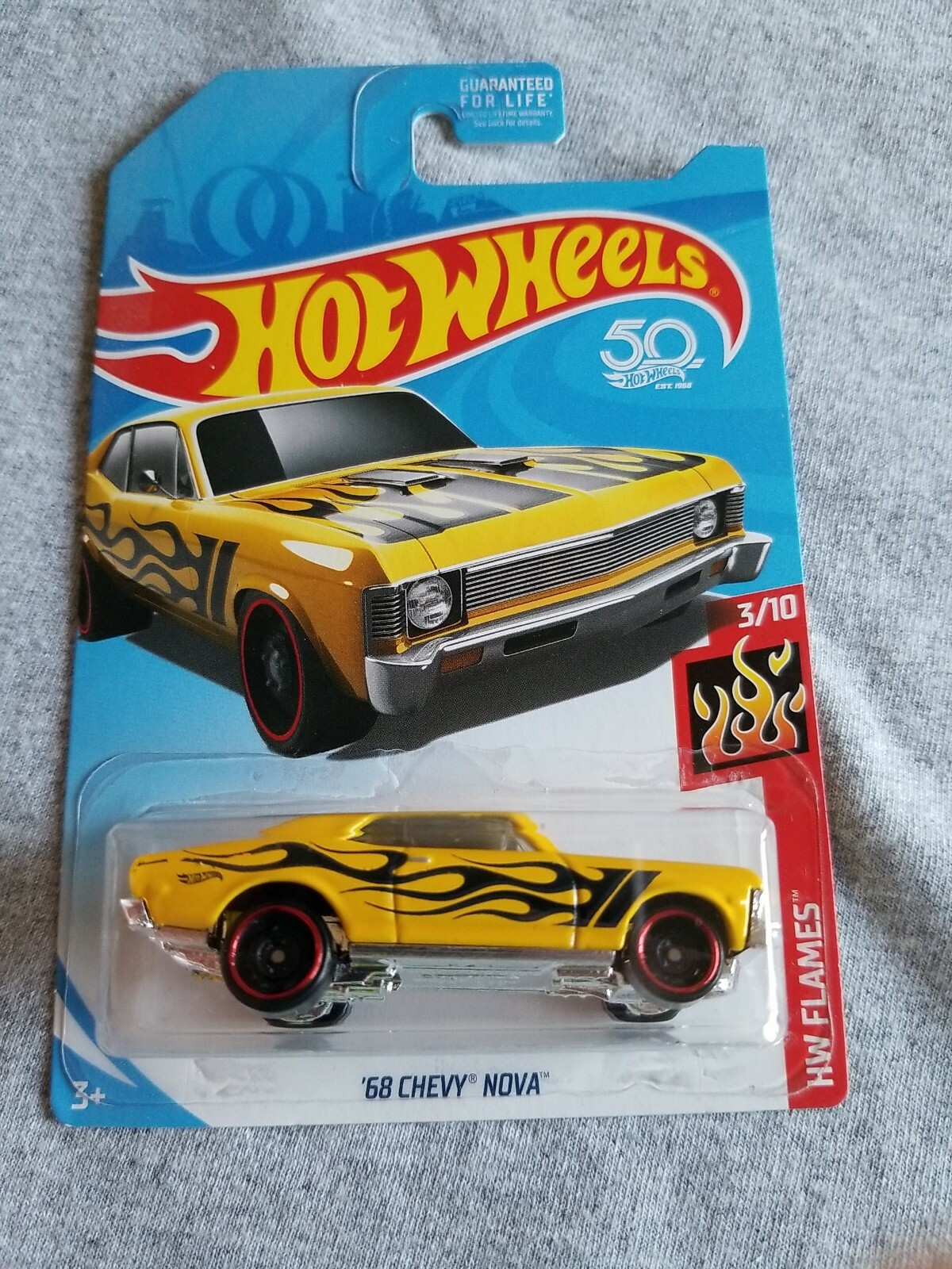 2018 Hot Wheels 68 CHEVY NOVA Yellow ?/365 EXCELLENT CARD Kmart Color
