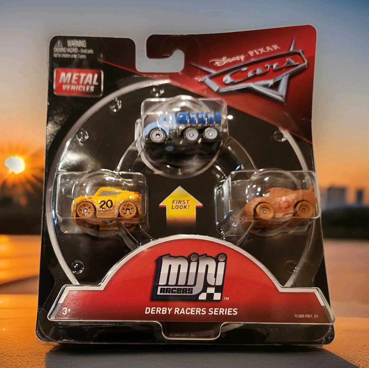 Disney Pixar Cars Mini Racers Derby Racers Diecast 3-Pack NiP