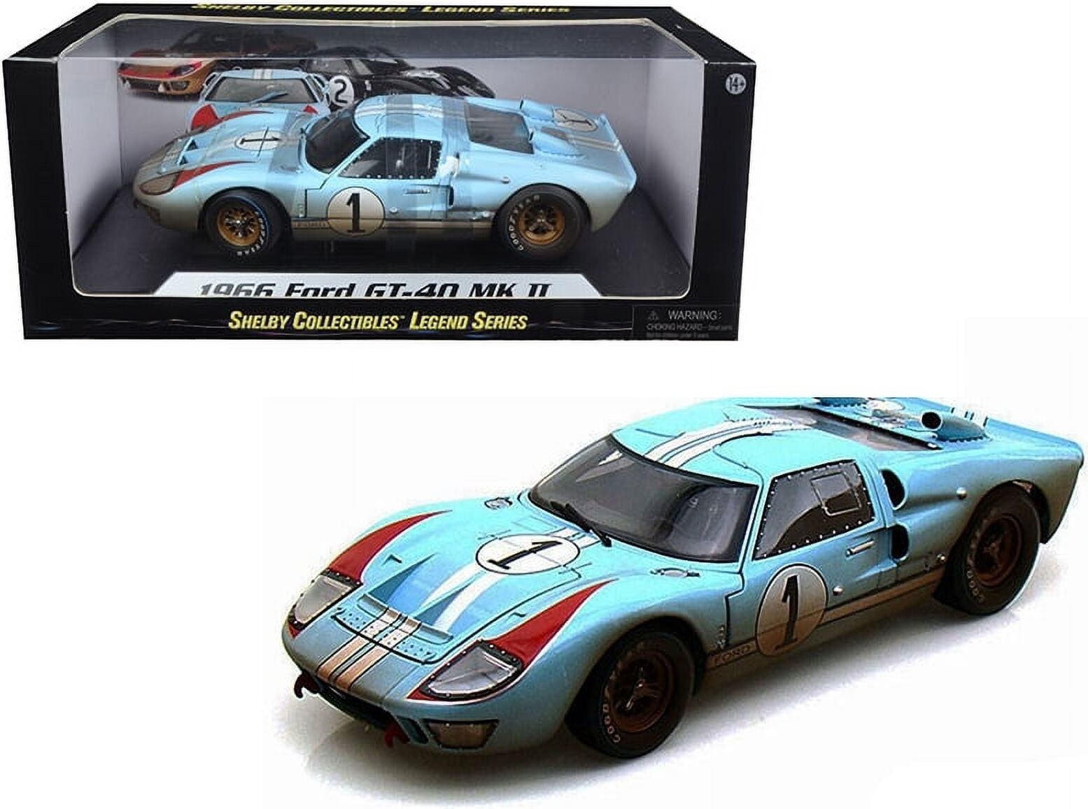 1966 Ford GT40 Mk II Ken Miles End of Race in 1:18 Scale by Shelby Collectibles