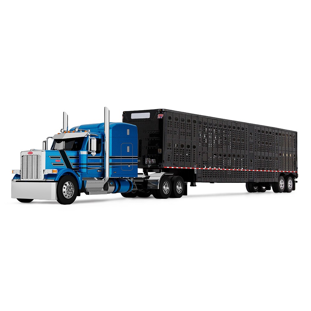 First Gear DCP Peterbilt Model 589 72 Sleeper & Wilson Livestock Trailer60-2172