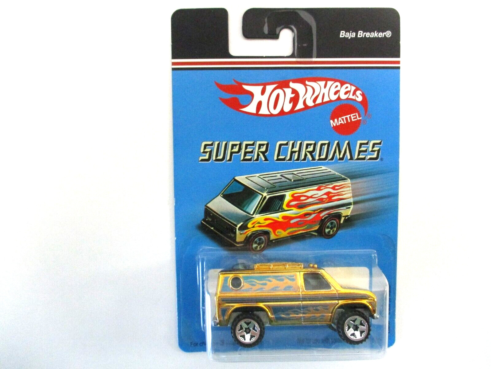 HOT WHEELS – SUPER CHROMES – BAJA BREAKER LIFTED 4X4 FORD VAN (GOLD) – 1/64