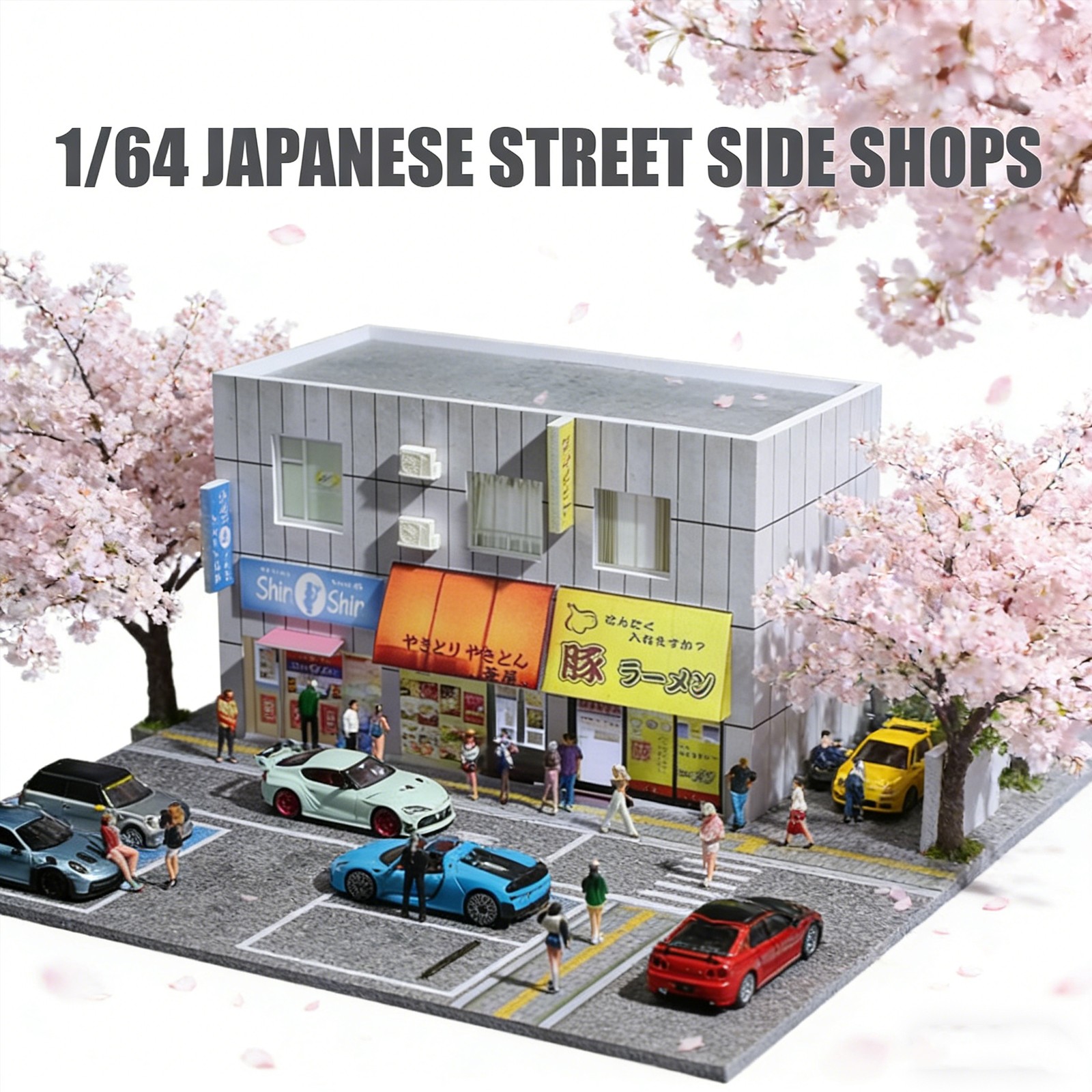 Diorama 1/64 Diecast Car Garage Model LED Street Factory Building Display Toy US