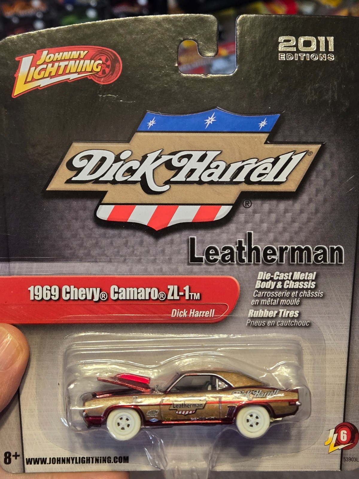 JOHNNY LIGHTNING 2.0 R6 LEATHERMAN 1969 CHEVY CAMARO ZL1 WHITE LIGHTNING⚡️RARE!