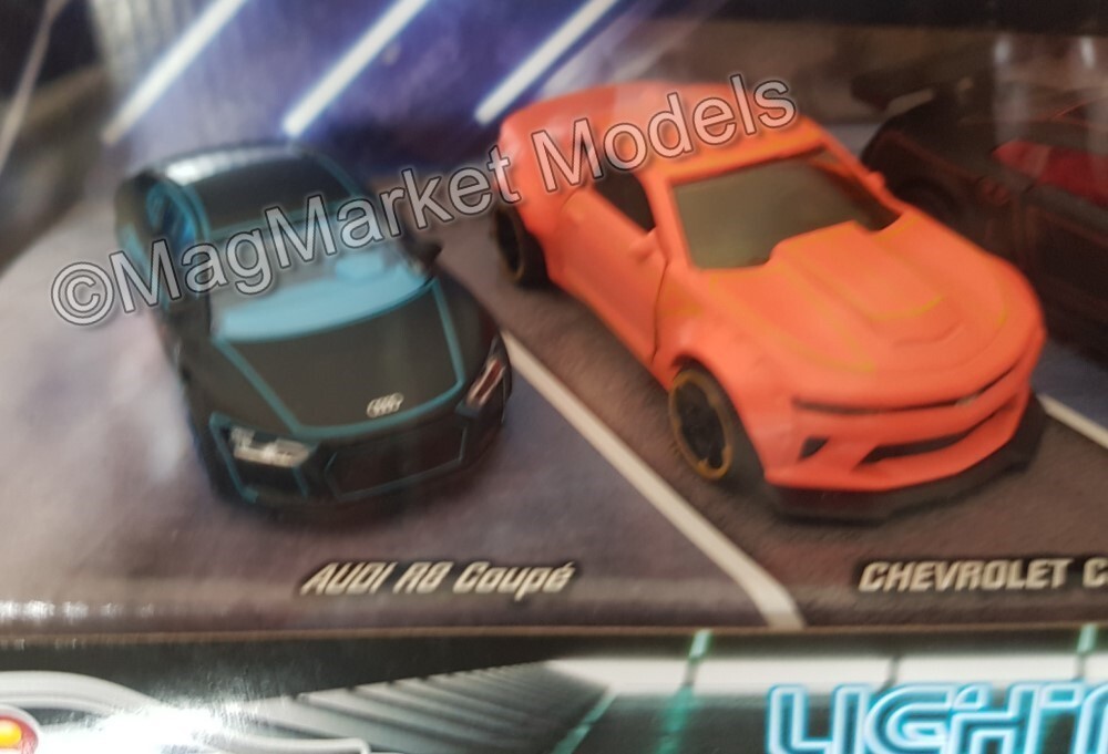 Majorette Light Racer 5-Car Set · Neon Colours · Brand New · Free UK P&P
