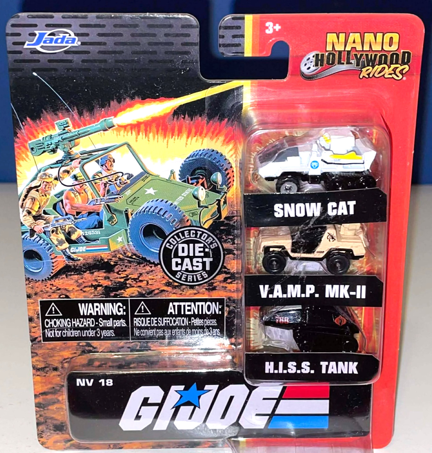 Jada Nano Hollywood Rides GI JOE 1:87 Diecast 3 Pack MOC VAMP Snow Cat HISS Tank