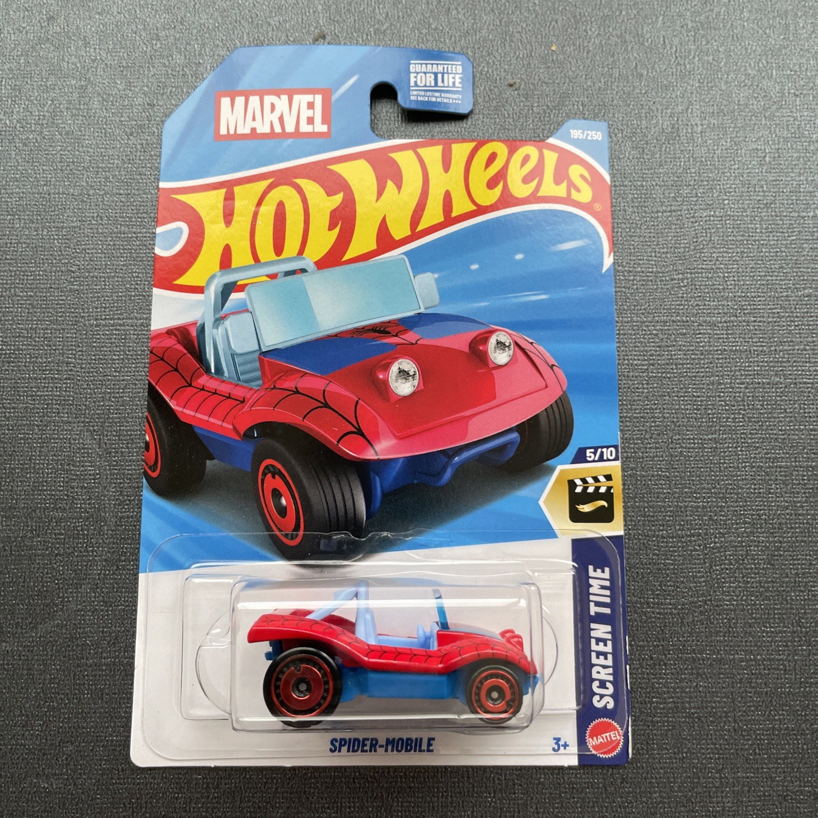 Hot Wheels – SPIDER-MOBILE – #195/250 – Screen Time 5/10 – L Case – Marvel
