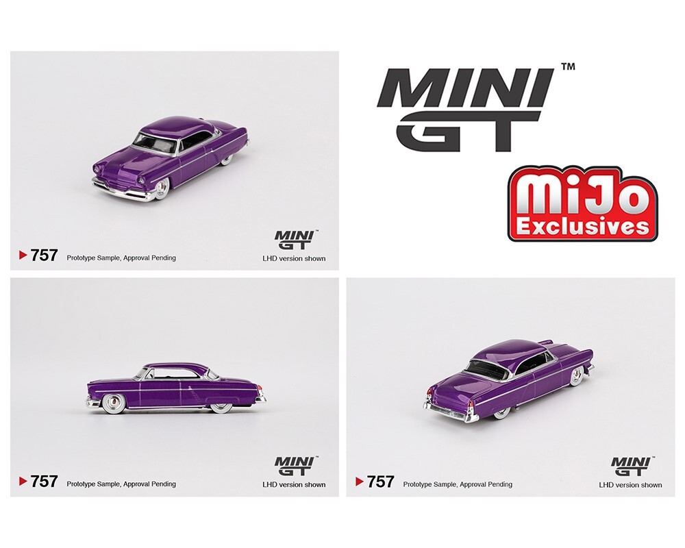 Mini GT 1:64 1954 Lincoln Capri Hot Rod Purple Metallic MGT00757 Diecast Model
