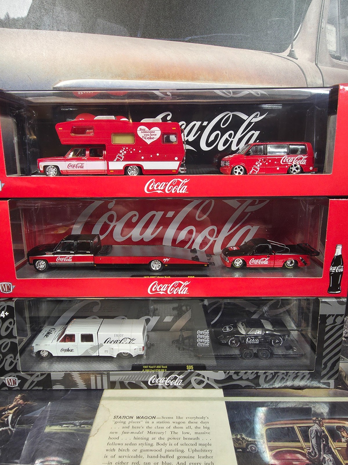 AUTO HAULERS “COCA-COLA” RELEASE S05, 3 PC SET 1/64 DIECAST MODELS M2 56000-S05