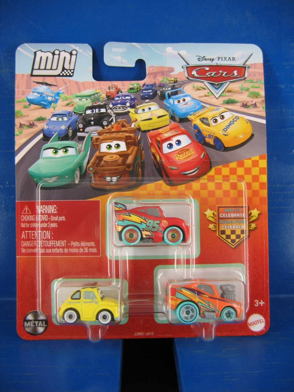DISNEY PIXAR CARS RACE TO CELEBRATE MINI RACERS 3 PACK SET OF 2