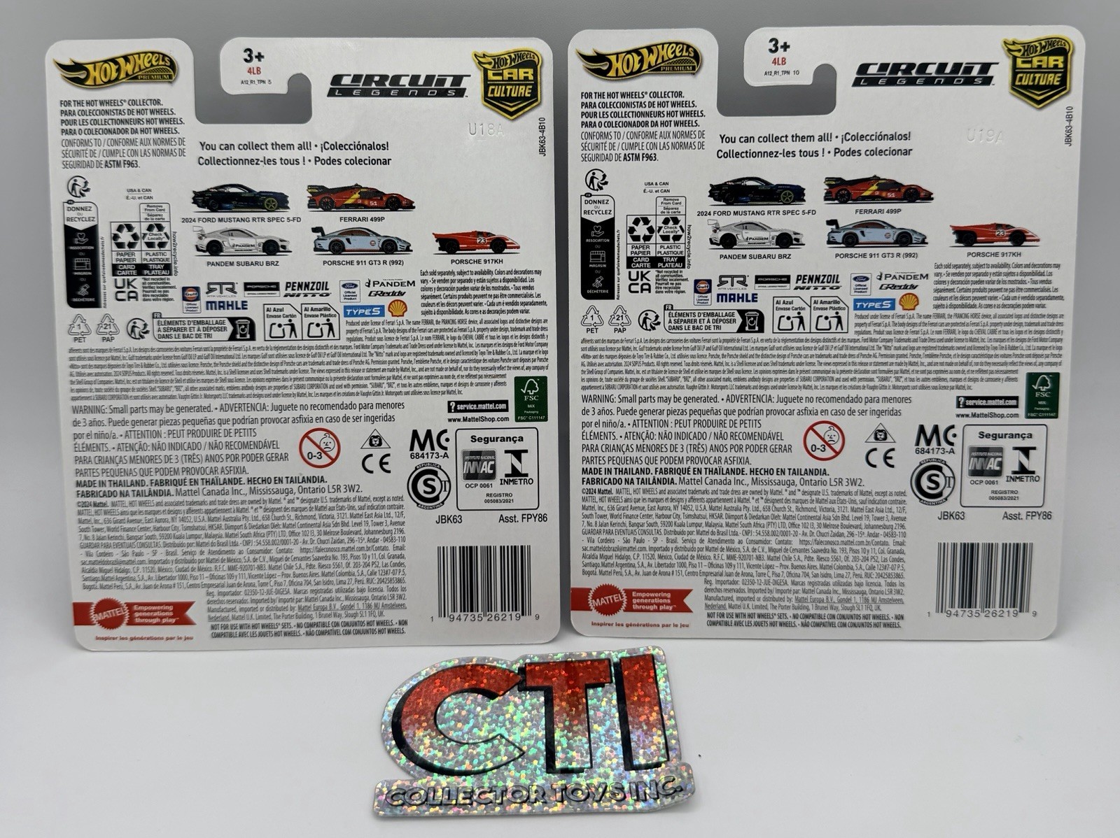 2025 MATTEL HOT WHEELS PREMIUM CAR CULTURE CIRCUIT LEGEND PORSCHE 917KH LOT OF 2