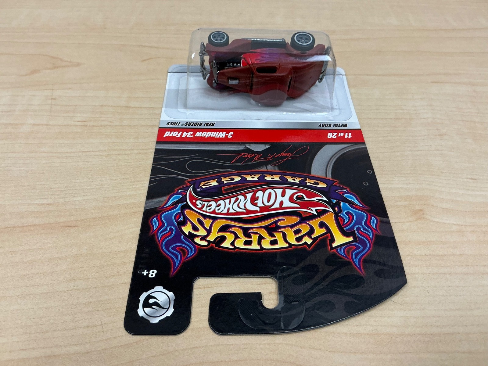 2009 Hot Wheels Larry’s Garage 3-Window ‘34 Ford Int Chase w/Real Riders Read