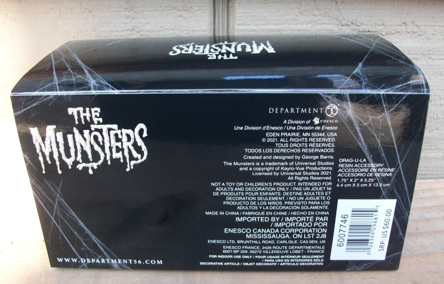 The Munsters Grandpa’s DraguLa Dept 56 RESIN Monster Hot Rod Coffin Dragster Car