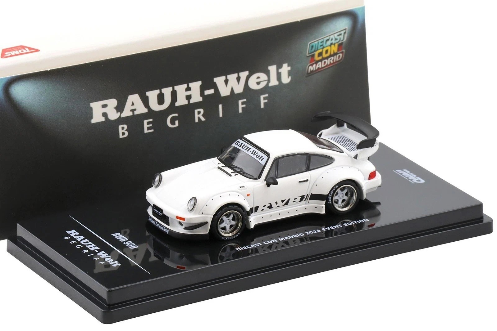 2026 INNO64 Diecast Con Madrid White Matt Matte PORSCHE 930 RWB #IN64-RWB930-DCM