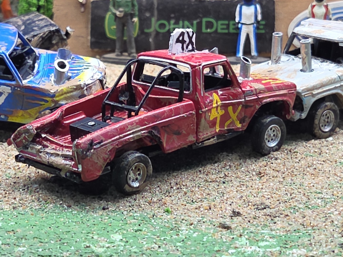 DEMO DERBY CUSTOM DEMOLITION Truck #4X 1979 FORD F150 1/64 Junk Yard RANGER XLT