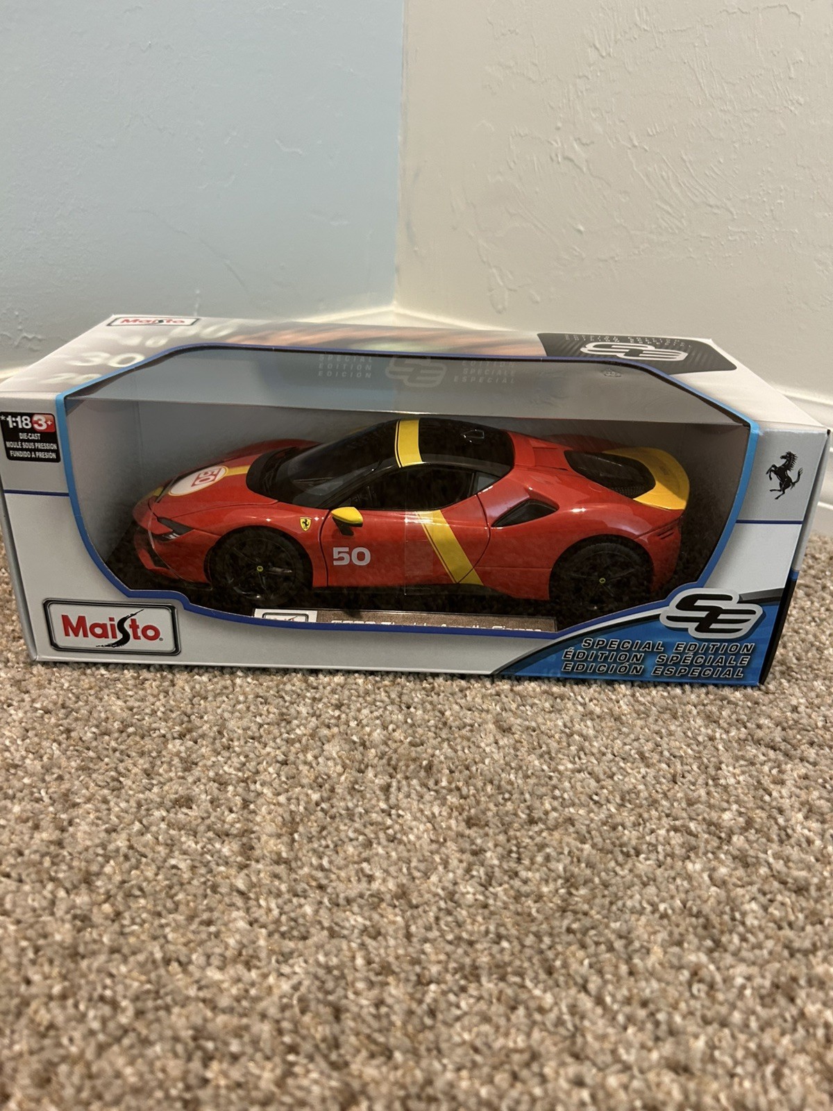 1/18 MAISTO FERRARI SF90 STRADALE ASSETTO FIORANO – NEW UNOPENED BOX – FREE SHIP