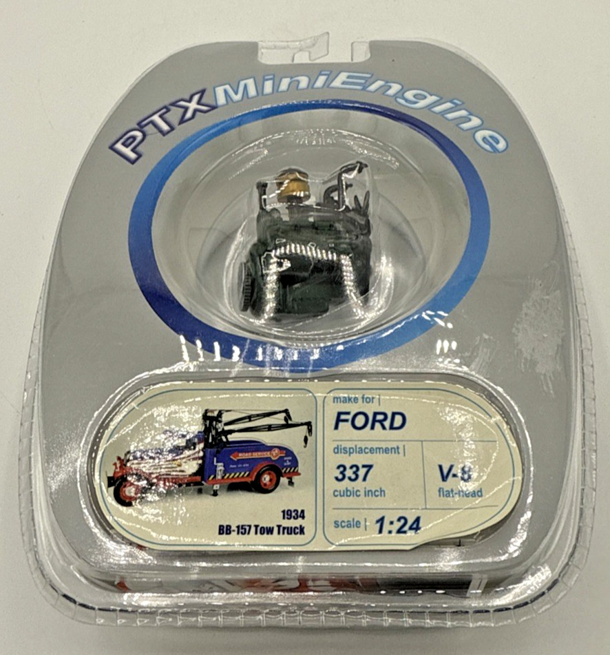 PTX MINI ENGINE 1934 FORD BB-157 TOW TRUCK 1:24 337 CUBIC INCH V-8 FLAT HEAD
